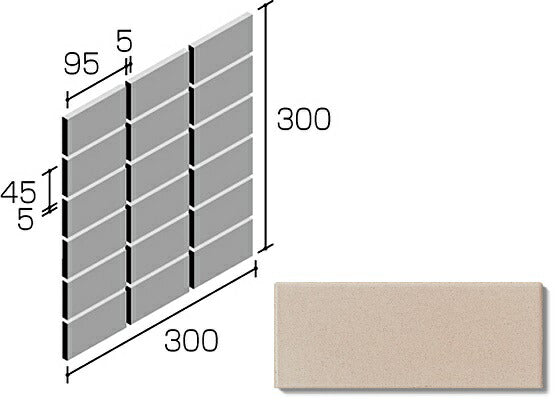 ニッタイ工業株式会社 内装壁タイル ハレーNO.1,NO.2 2H-452-23A 50二丁平(ユニット)