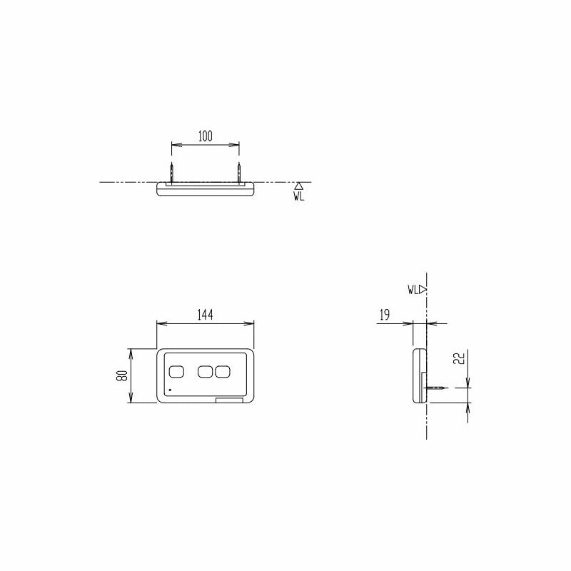 シャワートイレKシリーズ エクストラ CW-K47Q・CW-K45Qタイプ用電池・ビス付壁リモコンキット(便座開閉、大小洗浄) 354-1252-SET