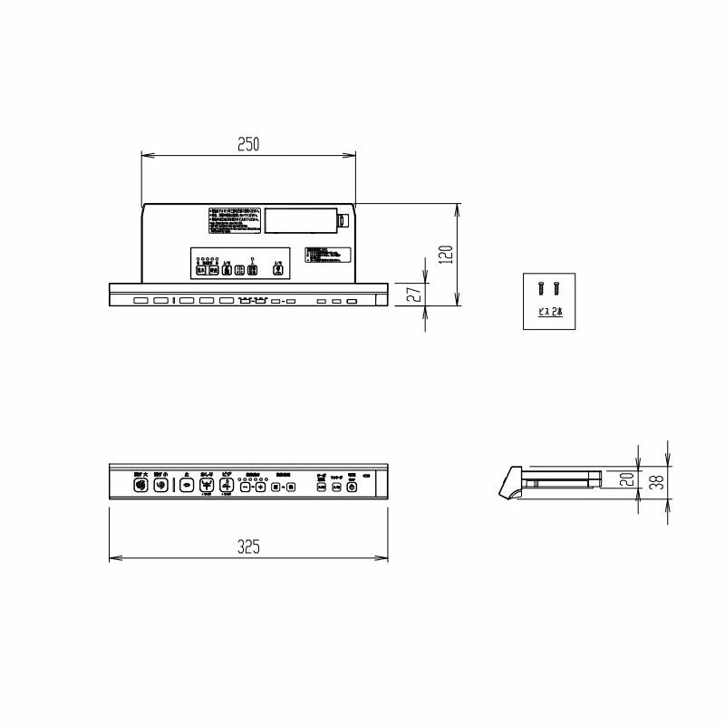 シャワートイレ リモコン DT-CL114-R・CH184-Rタイプ用(インテリアリモコン)、電池・ビス・インテリアリモコン施工説明書付 354-1687-MSET