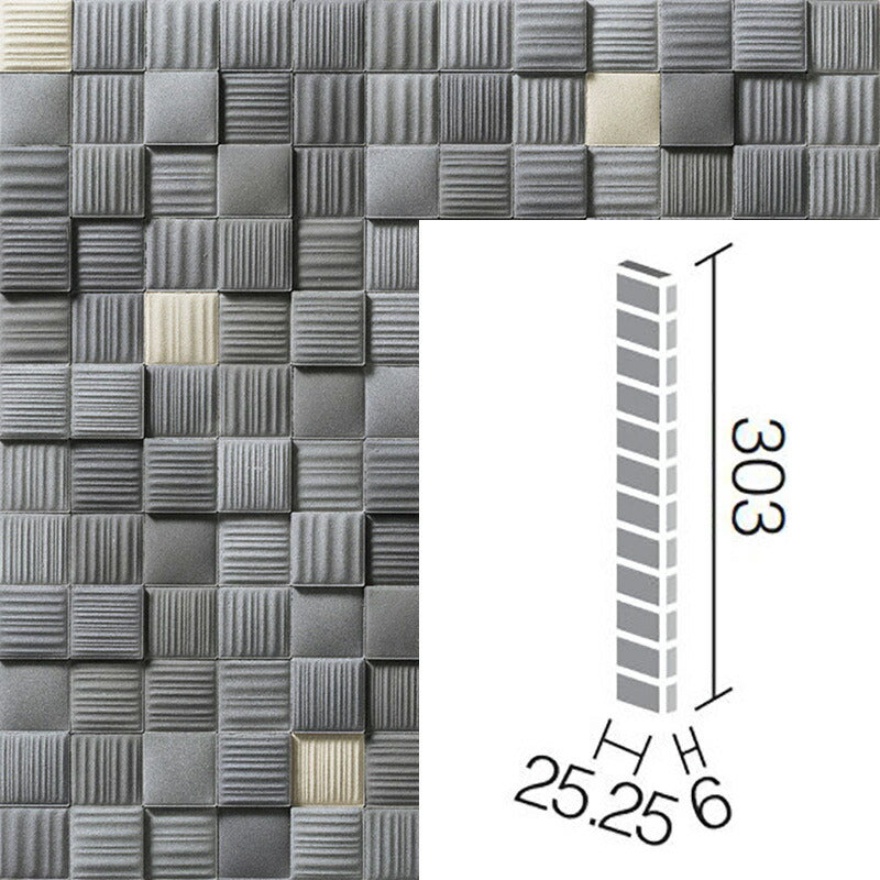 エコカラットプラス ラグジュアリーモザイク2 25角(納まり役物)ネット張り ECP-25N1/LUX12(ブルーグレー)