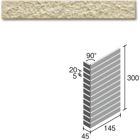 ニッタイ工業株式会社 外装壁タイル フレーバー(接着剤張り工法) FL203/2BSM ボーダー曲り(ユニット)