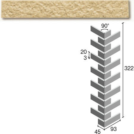 ニッタイ工業株式会社 外装壁タイル フレーバー(接着剤張り工法) FL203/2CRM ボーダー曲り(ユニット)(接着)