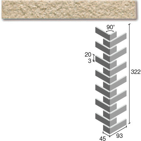 ニッタイ工業株式会社 外装壁タイル フレーバー(接着剤張り工法) FL203/4BRM ボーダー曲り(ユニット)(接着)