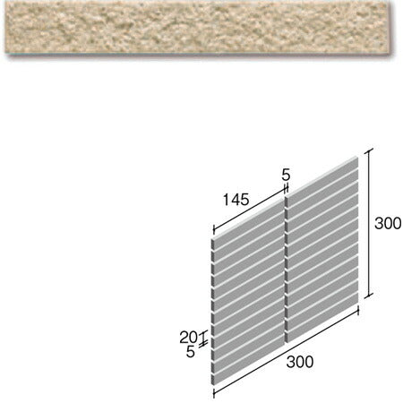 ニッタイ工業株式会社 外装壁タイル フレーバー(接着剤張り工法) FL203/4BS ボーダー(スダレ張り)(ユニット)