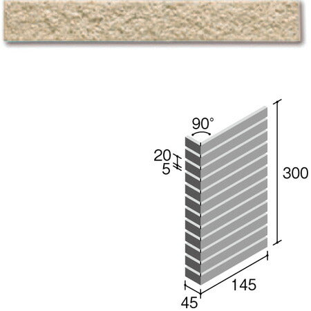 ニッタイ工業株式会社 外装壁タイル フレーバー(接着剤張り工法) FL203/4BSM ボーダー曲り(ユニット)