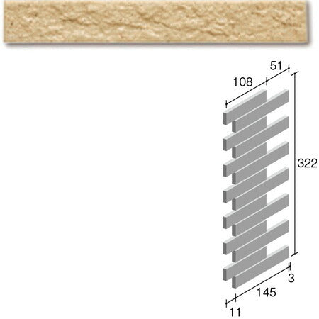 ニッタイ工業株式会社 外装壁タイル フレーバー(接着剤張り工法) FL203/4CRC ボーダー出隅(ユニット)