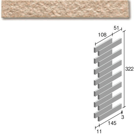 ニッタイ工業株式会社 外装壁タイル フレーバー(接着剤張り工法) FL203/5CRC ボーダー出隅(ユニット)