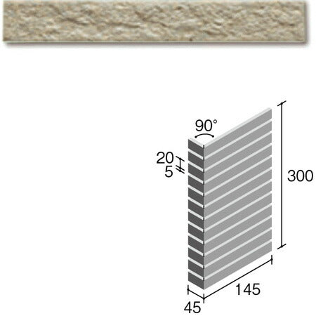 ニッタイ工業株式会社 外装壁タイル フレーバー(接着剤張り工法) FL203/6BSM ボーダー曲り(ユニット)