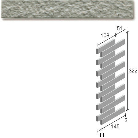 ニッタイ工業株式会社 外装壁タイル フレーバー(接着剤張り工法) FL203/6CRC ボーダー出隅(ユニット)