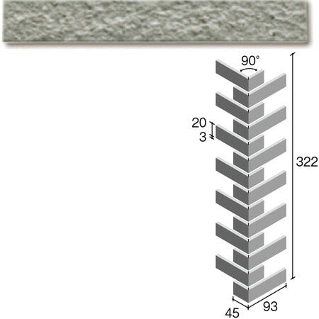 ニッタイ工業株式会社 外装壁タイル フレーバー(接着剤張り工法) FL203/6CRM ボーダー曲り(ユニット)(接着)