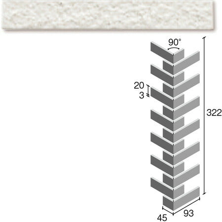 ニッタイ工業株式会社 外装壁タイル フレーバー(接着剤張り工法) FL203/7RM ボーダー曲り(ユニット)(接着)