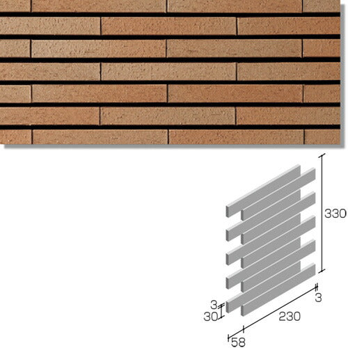 ニッタイ工業株式会社 外装壁タイル グラデボーダー(接着剤張り工法) GD-6RU-20 ボーダー1/4レンガ張り(ユニット)<準>