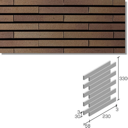 ニッタイ工業株式会社 外装壁タイル グラデボーダー(接着剤張り工法) GD-6RU-40 ボーダー1/4レンガ張り(ユニット)<準>