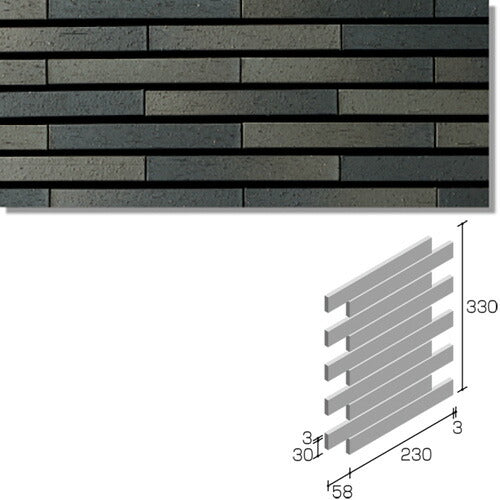 ニッタイ工業株式会社 外装壁タイル グラデボーダー(接着剤張り工法) GD-6RU-50 ボーダー1/4レンガ張り(ユニット)<準>