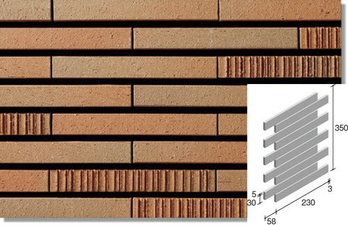 ニッタイ工業株式会社 外装壁タイル グラデミックス(接着剤張り工法) GDM-6RU-20 ボーダー1/4レンガ張り(ユニット)<準>