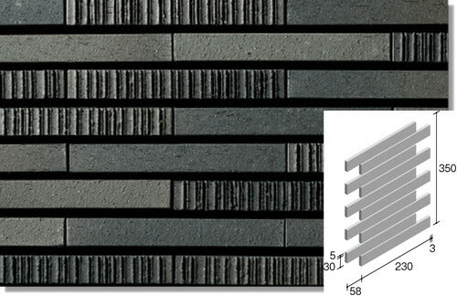 ニッタイ工業株式会社 外装壁タイル グラデミックス(接着剤張り工法) GDM-6RU-50 ボーダー1/4レンガ張り(ユニット)<準>