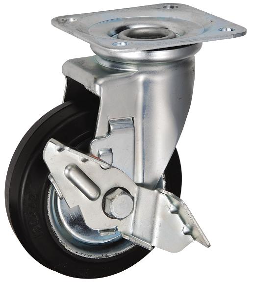 岐阜産研工業(ウカイ) HJSタイプ 中荷重用ストッパー付旋回キャスター サイズ130mm HJS-130