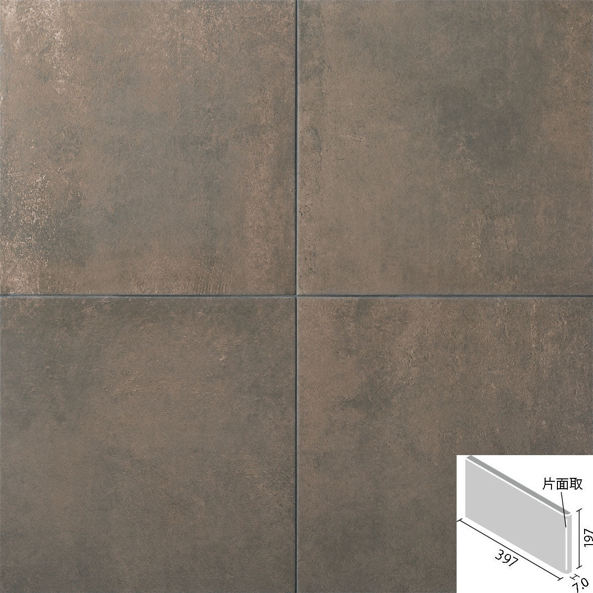 ビターメタル 400x200mm角片面取(短辺) ID-4260/BMA-3(R)