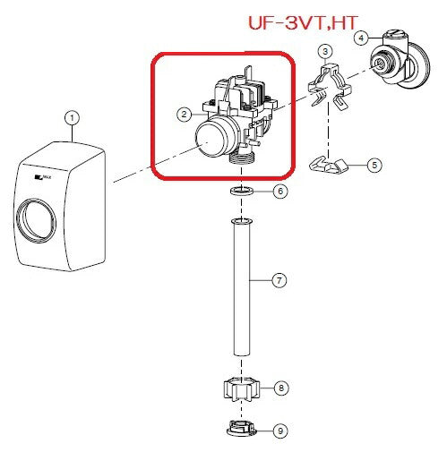 小便フラッシュバルブ本体(節水形)(住宅用・一般用) UF-3VT,HT
