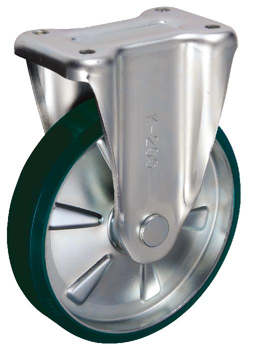 岐阜産研工業(ウカイ) Kタイプ キャスター サイズ200mm 鋼板製ウレタンゴム SUIK-200