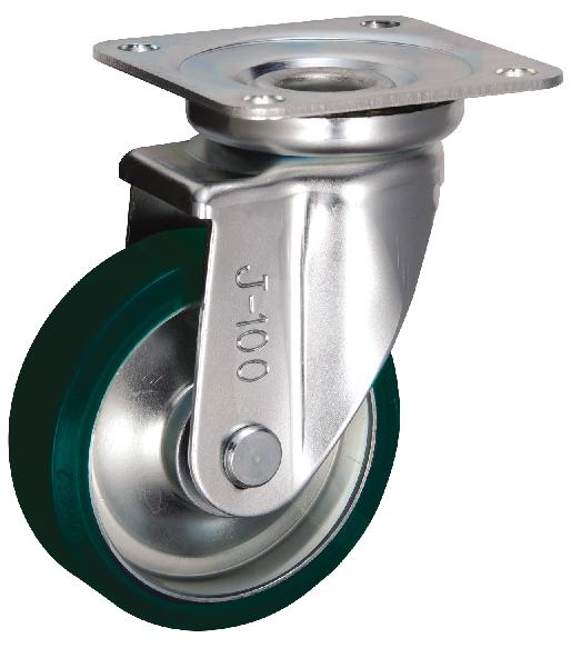 岐阜産研工業(ウカイ) Jタイプ キャスター サイズ100mm 鋼板製ウレタンゴム SUIJ-100
