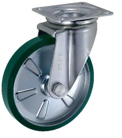 岐阜産研工業(ウカイ) Jタイプ キャスター サイズ250mm 鋼板製ウレタンゴム SUIJ-250