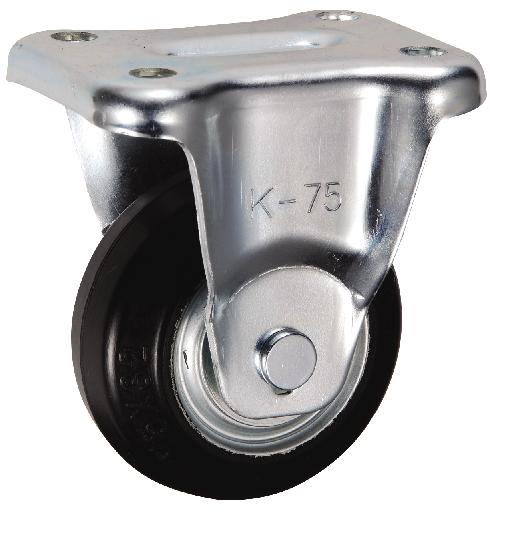 岐阜産研工業(ウカイ) Kタイプ キャスター サイズ75mm 鋼板製ゴム SK-75