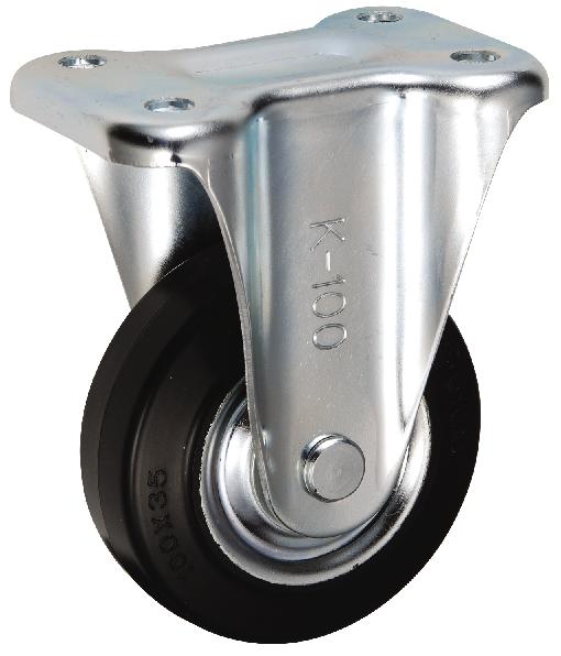 岐阜産研工業(ウカイ) Kタイプ キャスター サイズ100mm 鋼板製ゴム SK-100