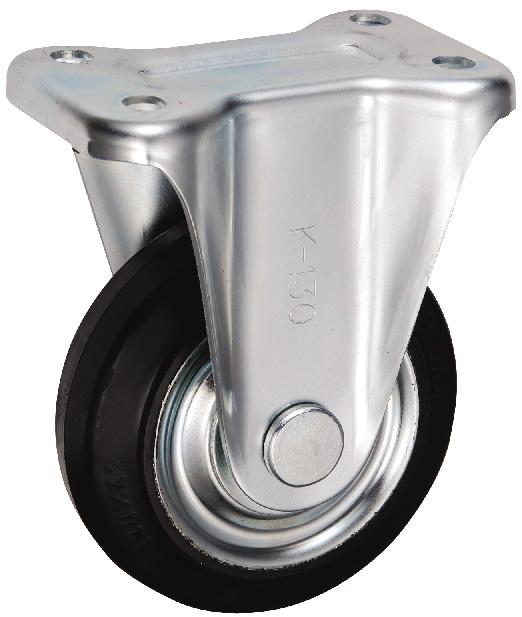 岐阜産研工業(ウカイ) Kタイプ キャスター サイズ130mm 鋼板製ゴム SK-130