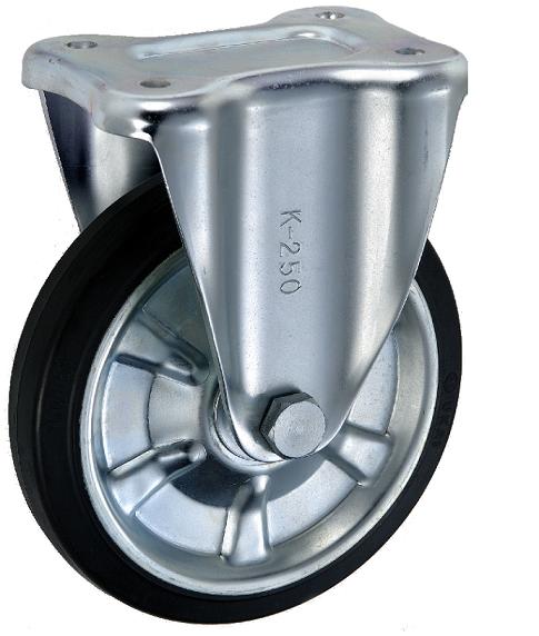 岐阜産研工業(ウカイ) Kタイプ キャスター サイズ250mm 鋼板製ゴム SK-250