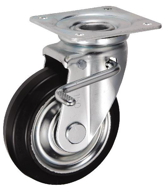 岐阜産研工業(ウカイ) JBタイプ キャスター サイズ150mm 鋼板製ゴム SJB-150