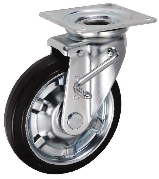 岐阜産研工業(ウカイ) JBタイプ キャスター サイズ200mm 鋼板製ゴム SJB-200