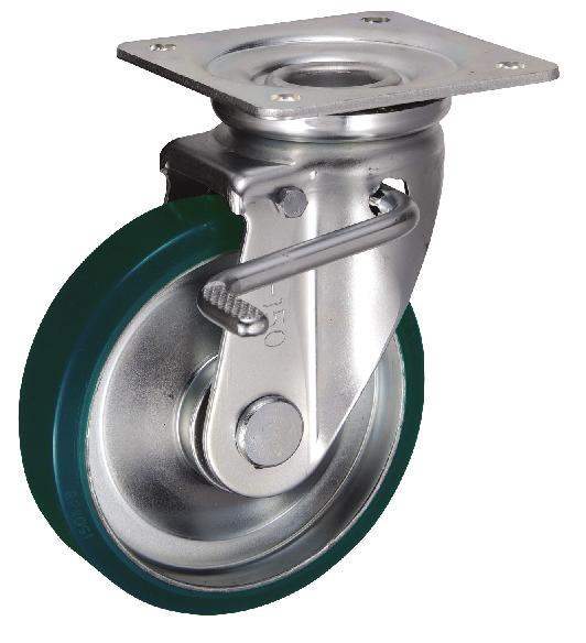 岐阜産研工業(ウカイ) JBタイプ キャスター サイズ150mm 鋼板製ウレタンゴム SUIJB-150