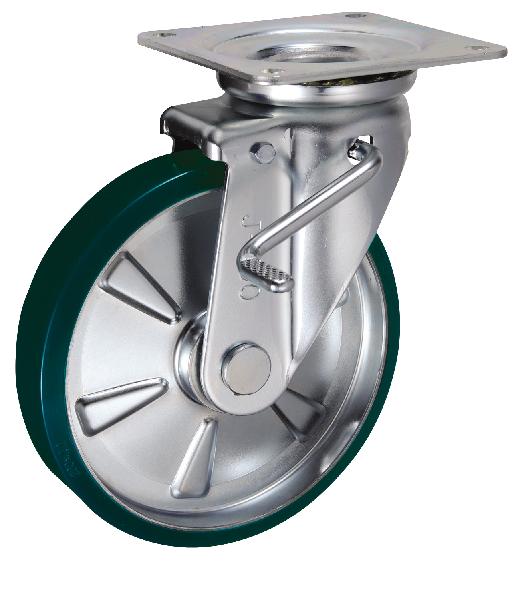 岐阜産研工業(ウカイ) JBタイプ キャスター サイズ200mm 鋼板製ウレタンゴム SUIJB-200