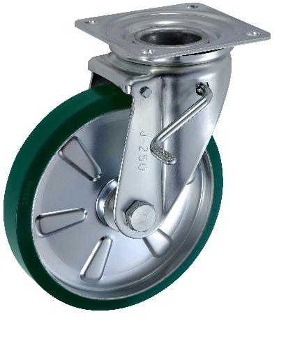 岐阜産研工業(ウカイ) JBタイプ キャスター サイズ250mm 鋼板製ウレタンゴム SUIJB-250