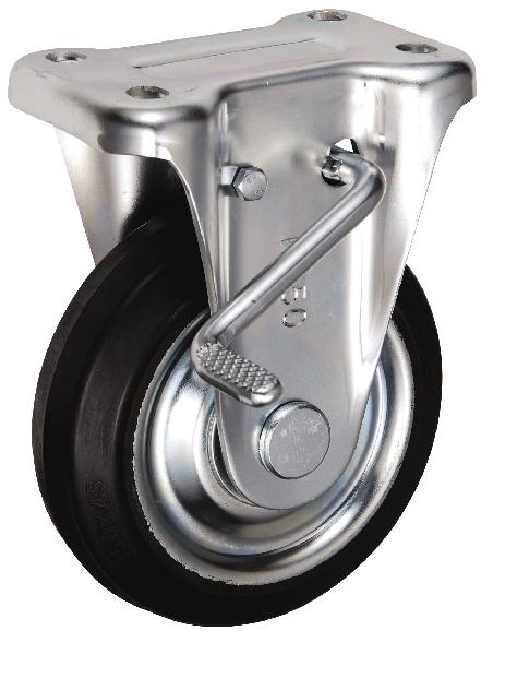 岐阜産研工業(ウカイ) KBZタイプ キャスター サイズ150mm 鋼板製ゴム SKBZ-150