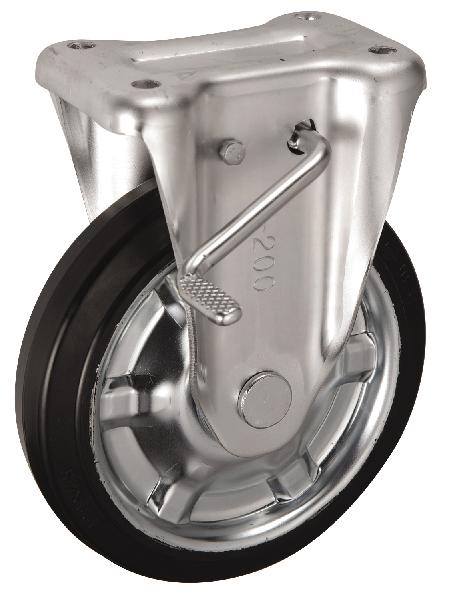 岐阜産研工業(ウカイ) KBZタイプ キャスター サイズ200mm 鋼板製ゴム SKBZ-200