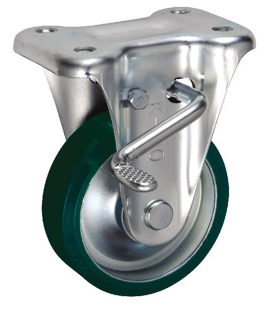 岐阜産研工業(ウカイ) KBZタイプ キャスター サイズ100mm 鋼板製ウレタンゴム SUIKBZ-100