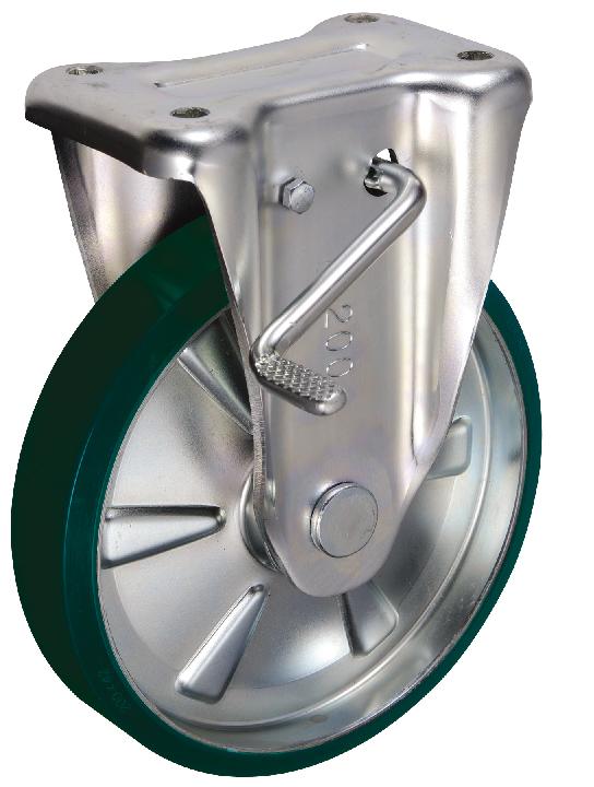 岐阜産研工業(ウカイ) KBZタイプ キャスター サイズ200mm 鋼板製ウレタンゴム SUIKBZ-200