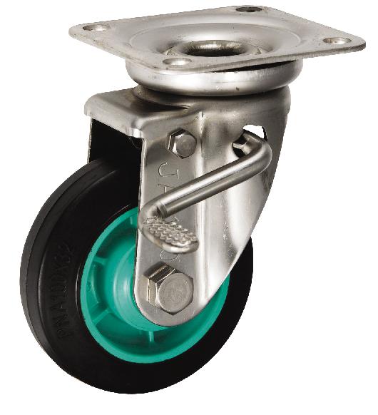 岐阜産研工業(ウカイ) JABタイプ キャスター サイズ100mm ゴム PNAJAB-100