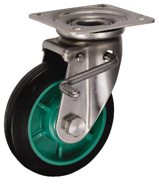 岐阜産研工業(ウカイ) JABタイプ キャスター サイズ150mm ゴム PNAJAB-150