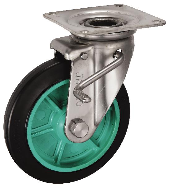 岐阜産研工業(ウカイ) JABタイプ キャスター サイズ200mm ゴム PNAJAB-200