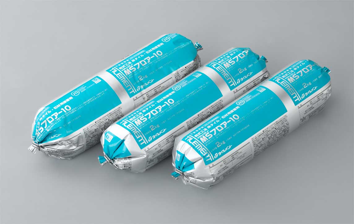 タイルメント 乾式工法 床タイル・石材用接着剤 MSフロアー10 (9本入り/ケース)