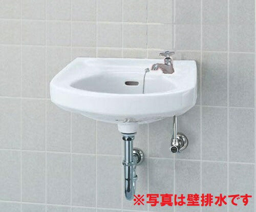 LIXIL(INAX) そで付小形洗面器(水栓穴1)床排水セット L-132AG/BW1+LF-1-U+LF-3V+LF-4SAL+LF-6L+SF-10E