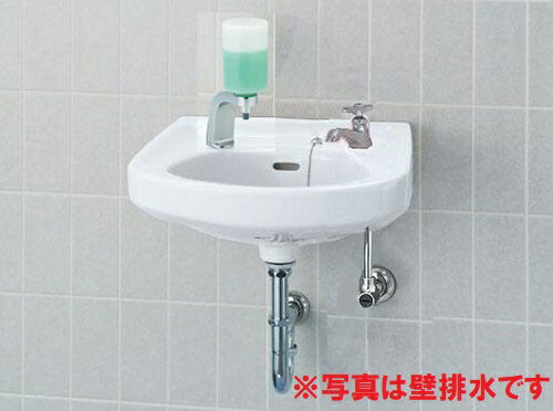 LIXIL(INAX) そで付小形洗面器(水栓穴2)床排水セット  L-132G/BW1+LF-1-U+LF-3V+LF-4SAL+KF-24F+LF-6L+SF-10E