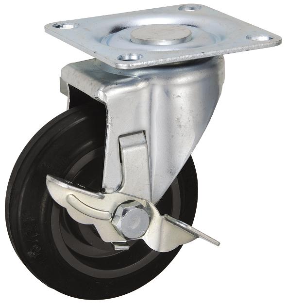 岐阜産研工業(ウカイ) PCJCSタイプ 静流タイプ サイズ100mm ストッパー付旋回キャスター PCJCS-100