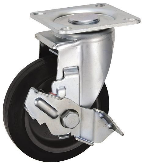 岐阜産研工業(ウカイ) PCJCSタイプ 静流タイプ サイズ125mm ストッパー付旋回キャスター PCJCS-125