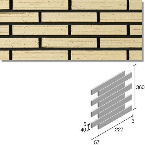 ニッタイ工業株式会社 外装壁タイル ラフネスボーダー(接着剤張り工法) RNES-6RU-10 ボーダー1/4レンガ張り(ユニット)<準>