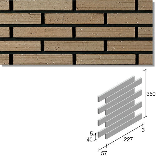 ニッタイ工業株式会社 外装壁タイル ラフネスボーダー(接着剤張り工法) RNES-6RU-20 ボーダー1/4レンガ張り(ユニット)<準>