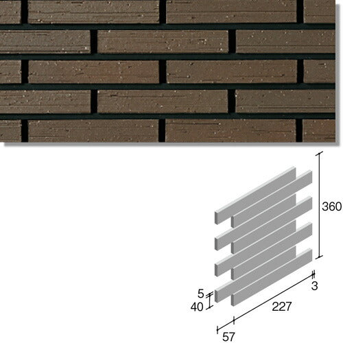 ニッタイ工業株式会社 外装壁タイル ラフネスボーダー(接着剤張り工法) RNES-6RU-30 ボーダー1/4レンガ張り(ユニット)<準>
